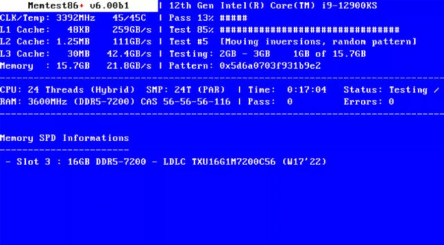 Memtest86+ Returns After 9-Year Hiatus With Support for the Latest Hardware